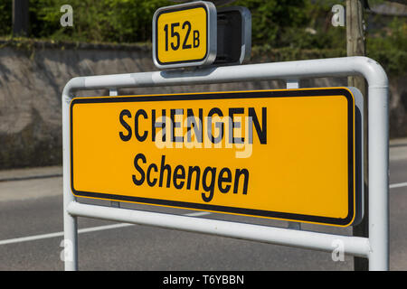 Inscrivez-vous à Schengen Luxembourg Banque D'Images