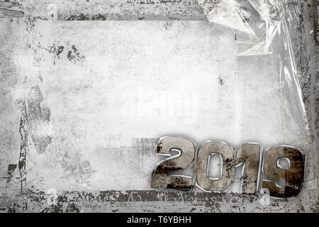 2019 Bonne année Grunge Background Banque D'Images