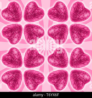 De nombreux coeurs pink valentines day background Banque D'Images