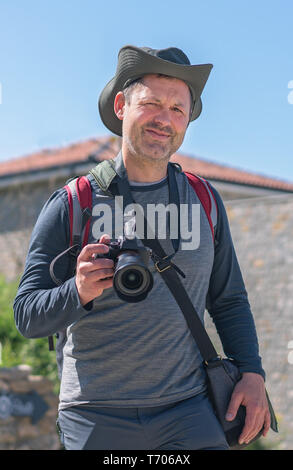Portrait d'un photographe professionnel street et voyage Banque D'Images