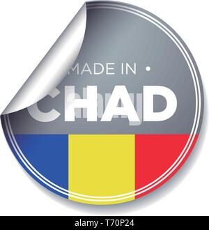 Icône Tchad. Logo rond avec carte du pays et titre. Badge Tchad élégant ...