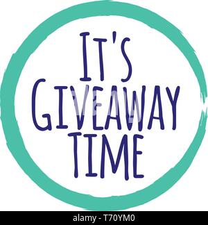 Son temps Giveaway bannière concept pour le web, carte cadeau et carte postale de la calligraphie. Modèle pour Bonjour, félicitations, pendaison de posters, Invitatio Illustration de Vecteur