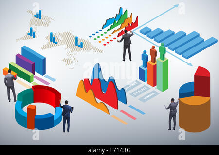 Businessman in business analytics infographie concept Banque D'Images