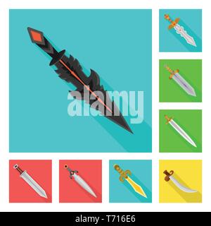 Poignée,magique,ancien,espagnol,privilégiez,verre,combat,decoration,couilles,guerrier viking,,scimitar,chevalier,militaires,gravure,soldat,pierre,conquérant,fantaisie,vieille,guerre,long,le meurtre,acier,rubis,ailes,dragon,épée,couteau,dague arme,sabre,médiévale,jeu,armure,,forte,lame,set,icône,,illustration,collection,isolé,design,graphisme,élément signe,télévision,ombre,vecteurs vecteur , Illustration de Vecteur