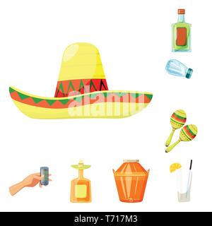 ,Sombrero,bouteille,maracas,distillerie,cocktail,Mexique,alcool,sel,instrument,eau,processus,verre,espagnol,alimentaire,musique,Cognac Vodka Chocolat, chapeau,pack,verre,restaurant,,piece,industrie,costumes,whisky,transparent,Mexique,tequila,fajitas fiesta,party,fête,cafe,Latin,carnaval,national,set,icône,,illustration,collection,isolé,design,graphisme,élément signe,caricature,couleur,vecteurs vecteur , Illustration de Vecteur