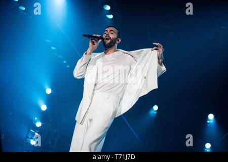 1er mai, Milan. Marco Mengoni effectue @ Mediolanum Forum, Assago. Copyright Davide Merli / Alamy Banque D'Images