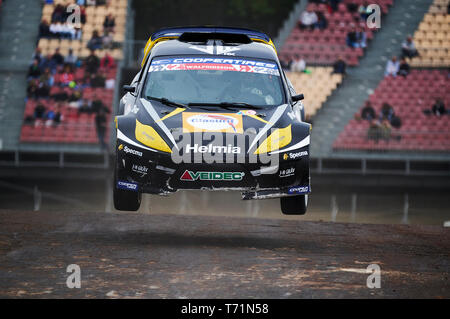 Barcelone, Espagne. 28 avril, 2019. Jimmie Walfridson de l'équipe Jc Raceteknik en action au cours de la RX2 sur le circuit de Catalunya. Crédit : Pablo Guillen/Alamy Banque D'Images