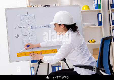 Les femmes travaillant dans le bureau d'architecte Banque D'Images