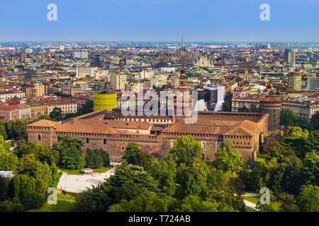 Le château des Sforza à Milan Italie Banque D'Images
