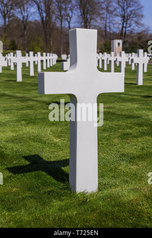 Cimetière Mémorial américain de la Seconde Guerre mondiale au Luxembourg Banque D'Images