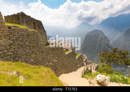 Les bâtiments des nobles Machu Picchu au Pérou Banque D'Images