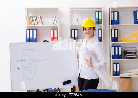 Les femmes travaillant dans le bureau d'architecte Banque D'Images