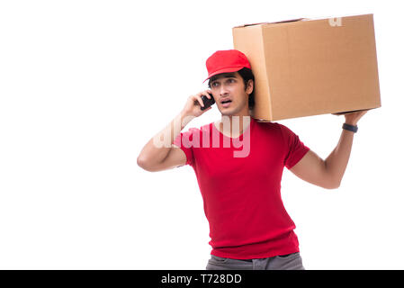 Jeune homme courier avec fort Banque D'Images