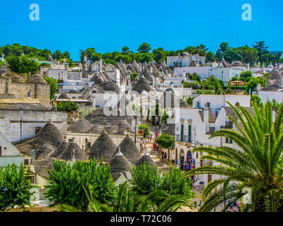 Voir d'Alberobello, Pouilles, Italie Banque D'Images