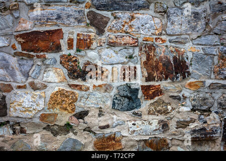 Fragment d'un mur en pierre taillée de Banque D'Images