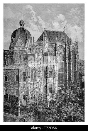 Cathédrale d'Aix-la-Chapelle de la Cathédrale de Aix-la-Chapelle ; est une église catholique romaine L'une des plus anciennes cathédrales de l'Europe construit sur ordre de l'empereur Charlemagne au 8ème siècle en style gothique. Banque D'Images