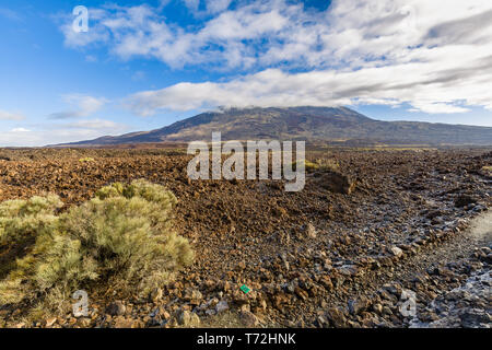 Volcan Pico del Teide est le plus haut sommet d'Espagne. Sa hauteur est d'environ 7500 m, ce qui est 3718 m au-dessus du niveau de la mer. Tenerife, Îles Canaries Banque D'Images