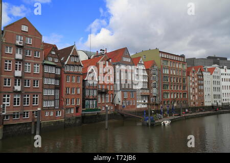 Les façades historiques de Hambourg Allemagne Banque D'Images