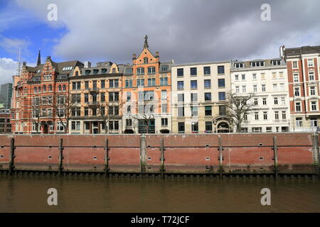 Les façades historiques de Hambourg Allemagne Banque D'Images