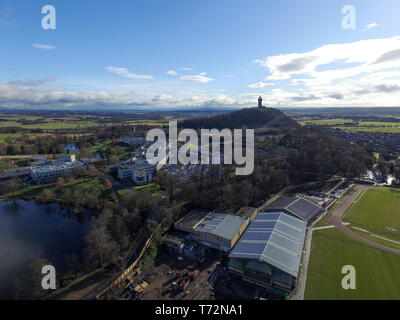 Drone aérien vue de Université de Stirling campus Banque D'Images