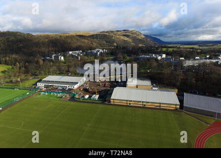 Drone aérien vue de Université de Stirling campus Banque D'Images