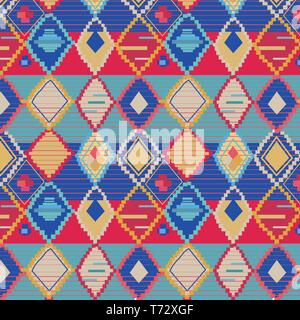 Motif répété colorés, tapis traditionnel marocain ,illustration vectorielle. Illustration de Vecteur