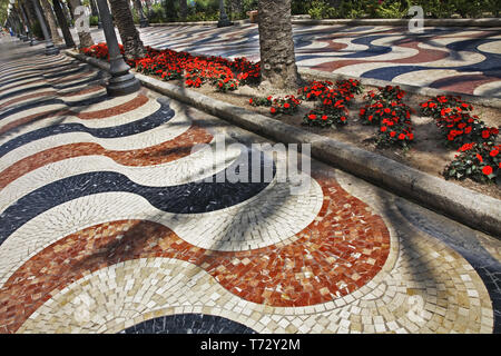 Esplanade de l'Espagne - Explanada de Espana à Alicante. Espagne Banque D'Images