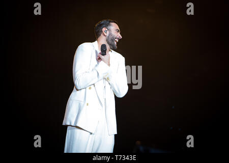 1er mai, Milan. Marco Mengoni effectue @ Mediolanum Forum, Assago. Copyright Davide Merli / Alamy Banque D'Images