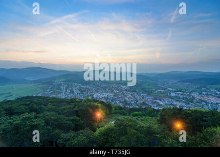 Berndorf : view from mountain Guglzipf à Berndorf dans Wienerwald, Bois de Vienne, Basse-Autriche, Basse Autriche, Autriche Banque D'Images