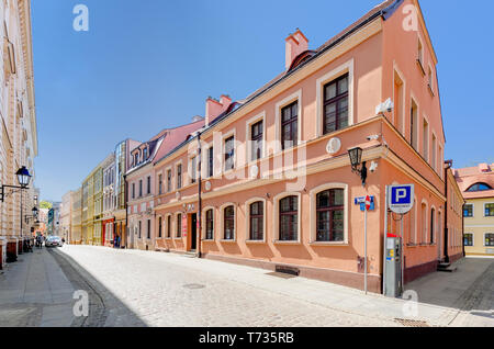 Bydgoszcz, Kuyavian-province de Poméranie, Pologne. Jezucika Street au quartier de la vieille ville. Banque D'Images