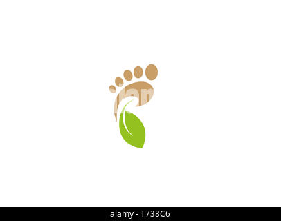 Empreinte écologique et de la santé, de la nature des soins bio Logo design illustration, icône de trace Banque D'Images