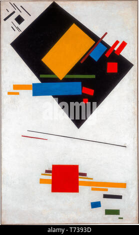 Kazimir Malevich, peinture suprématiste (avec la Place Rouge et trapèze noir), 1915 Banque D'Images