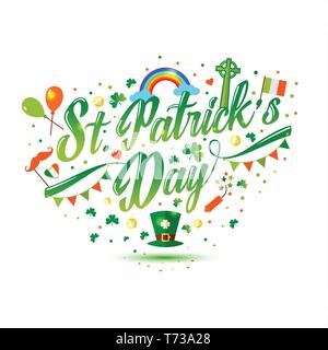Ensemble de la St Patrick day en vert Illustration de Vecteur