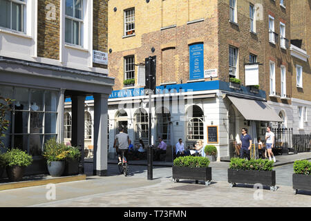 La smart Alfred Tennyson gastropub et restaurant sur Motcomb Kinnerton et rues, dans Belgravia, London SW1, UK Banque D'Images