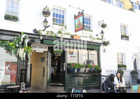 La Nag's Head, un pub anglais traditionnel et charmant sur Kinnerton Street à Belgravia, Londres SW1X, UK Banque D'Images