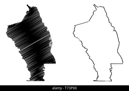 Le Comté de Napa, Californie (comtés de Californie, États-Unis d'Amérique,USA, États-Unis, US) map vector illustration, scribble sketch carte Napa Illustration de Vecteur