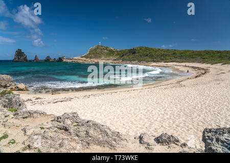 Strand und der Bucht Anse des châteaux auf der Halbinsel Pointe des Châteaux, la Guadeloupe, Frankreich | Beach et bay Anse des châteaux, la pointe des Banque D'Images