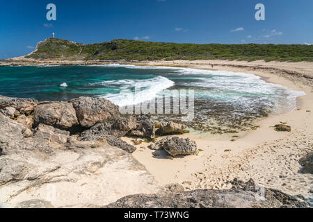 Strand und der Bucht Anse des châteaux auf der Halbinsel Pointe des Châteaux, la Guadeloupe, Frankreich | Beach et bay Anse des châteaux, la pointe des Banque D'Images