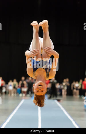 Telford, England, UK. 27 avril, 2018. Gary Monteith (Saphir Gymnastics Club) en action au cours de séries 1 à l'Telford International Centre, Telford, Royaume-Uni. Banque D'Images