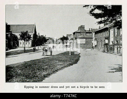 High Street, Wemmel, dans les feuilles d'un journal de chasse dans l'Essex (1900). L'église Saint John's est à gauche, et l'affiche avant une nouvelle tour actuelle a été construite en 1909. Banque D'Images