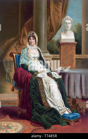 LETIZIA RAMOLINO (1750-1836) de la noblesse italienne et la mère de Napoléon Bonaparte, à propos de 1813 Banque D'Images