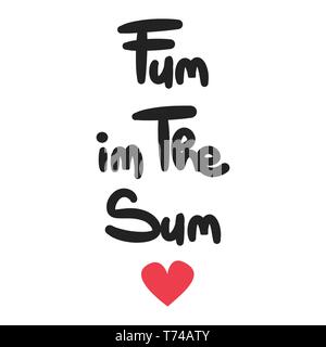 Lettrage d'été à la main in the sun cite vector illustration Illustration de Vecteur