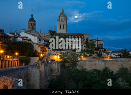 La cathédrale de Ségovie ; Segovia, Castilla y León, Espagne Banque D'Images