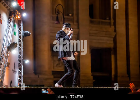 Rome, Italie. 01 mai, 2019. Subsonica, est un groupe de rock électronique qui a effectué au cours de la 'Primo Maggio' Concertone soir à Rome. La 'May Day' Concert est un événement organisé chaque année à Rome par les syndicats CGL, CISL et UIL pour célébrer les droits des travailleurs avec la musique. Credit : Luigi Rizzo/Pacific Press/Alamy Live News Banque D'Images