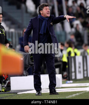 Turin, Italie. 3 mai, 2019. Torino entraîneur en chef Walter Mazzarri lors d'une série de gestes un match de foot entre FC Juventus et Torino à Turin, Italie, le 3 mai 2019. Le match s'est terminé 1-1. Credit : Alberto Lingria/Xinhua/Alamy Live News Banque D'Images