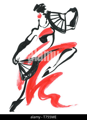 Le Flamenco. Belle femme dansant Banque D'Images