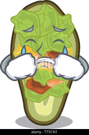 Avocat farci de pleurer sur un caractère de sélection Illustration de Vecteur