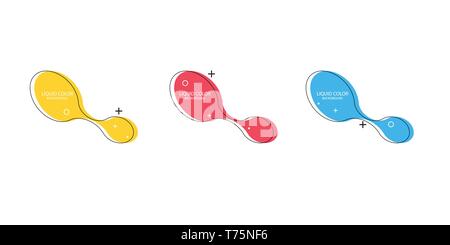 Abstract vector set bannière moderne. Géométrique plate forme liquide avec différentes couleurs. Modèle vecteur moderne, modèle pour la conception d'un logo, flyer ou Illustration de Vecteur