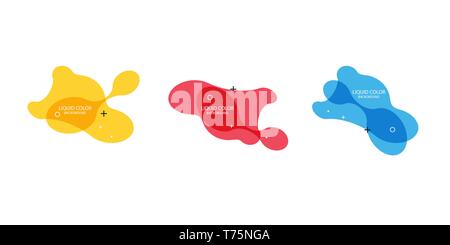 Abstract vector set bannière moderne. Géométrique plate forme liquide avec différentes couleurs. Modèle vecteur moderne, modèle pour la conception d'un logo, flyer ou Illustration de Vecteur
