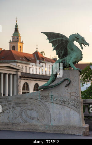 Symbole de la ville de Ljubljana est dragon. Banque D'Images